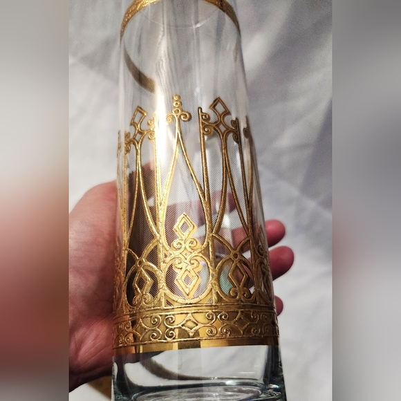 Culver Ltd. 22K Gold Signed VTG Mid-Century Antigua Tall Cocktail Pitcher Valenc - Picture 12 of 16